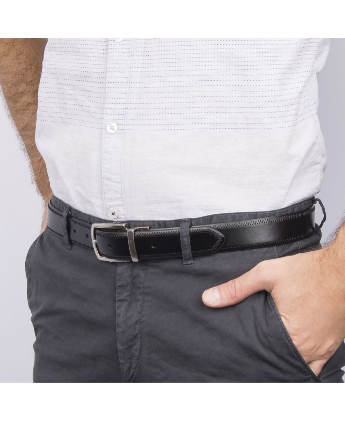 Tommy Hilfiger Men's Two-In-One Reversible Dress Casual Belt -tan