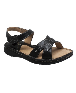 image of Shaboom Women-s Comfort Sandal with Ankle Strap Black Women-s Shoes
