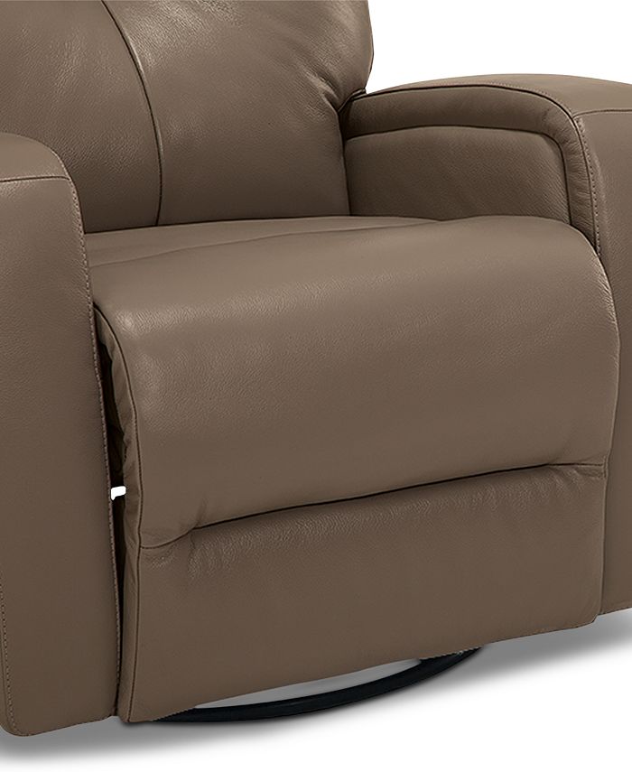 Furniture Finchley Leather Power Swivel Glider Recliner & Reviews