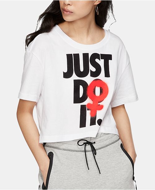 Nike Women S Sportswear Just Do It Cropped T Shirt Reviews Women Macy S