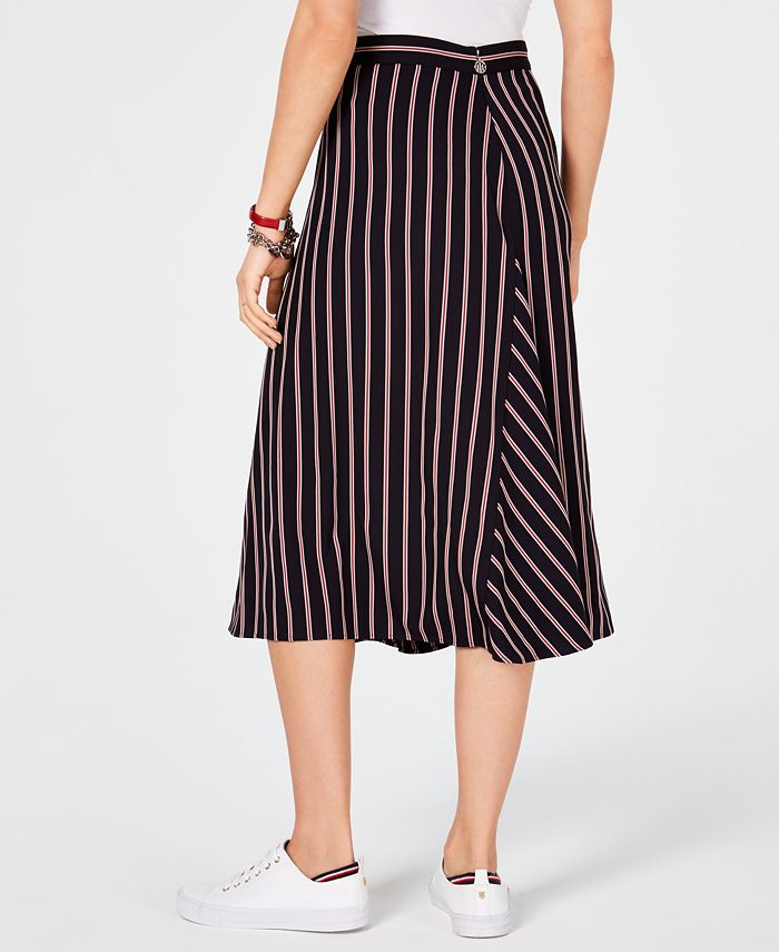 Tommy Hilfiger Striped Midi Skirt, Created for Macy's & Reviews ...