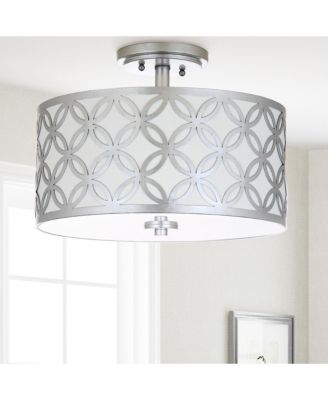 Cecily Leaf Trellis 3 Light 15"D Gold Flush Mount  