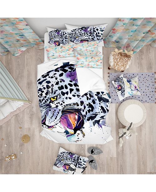 Design Art Designart Ferocious Snow Leopard Face Modern And