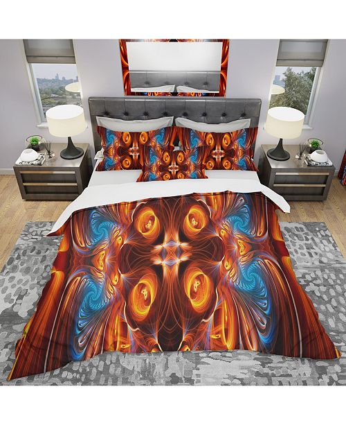 Design Art Designart Orange And Blue Mirrored Art Modern And