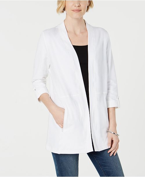 Karen Scott Sport Zip Pocket Cardigan, Created for Macy's Karen Scott Sport Zip Pocket Cardigan, Created for Macy's