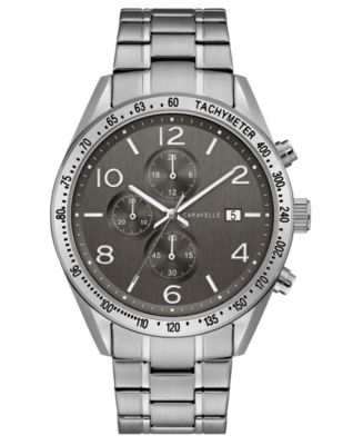 Caravelle Men's Chronograph Stainless Steel Bracelet Watch 44mm - Macy's