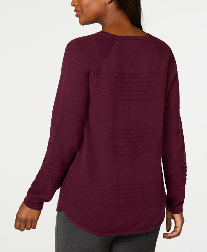 Karen Scott Petite Cotton Ribbed Sweater, Created for Macy's & Reviews ...