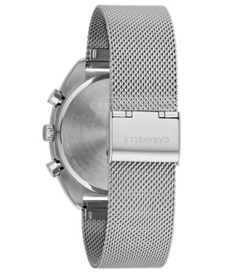 Caravelle Men's Chronograph Stainless Steel Mesh Bracelet Watch 40mm Box Set