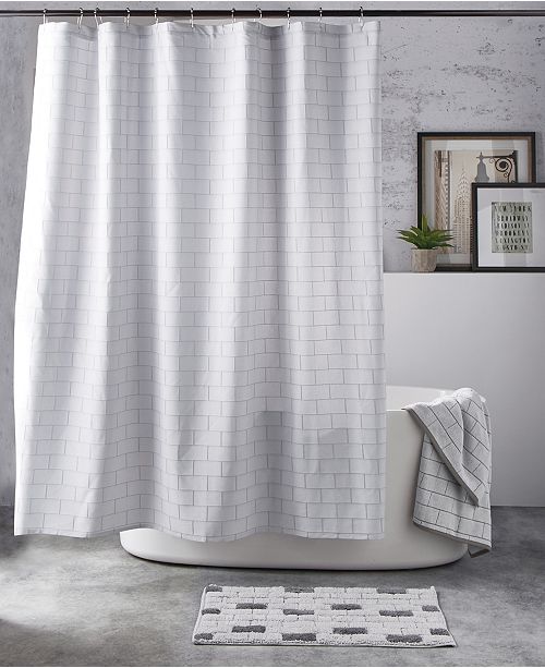 Dkny Subway Tile Shower Curtain Reviews Shower Curtains Bed
