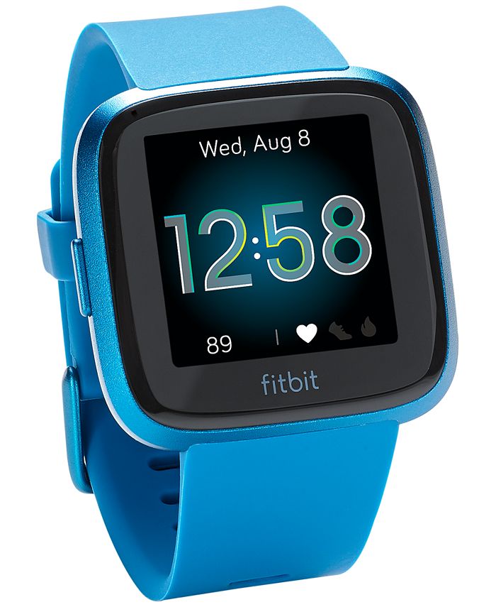 Fitbit Versa Lite Blue Strap Smart Watch 39mm - Macy's