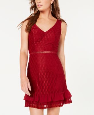 City Studios - Juniors' Lace Flounce Dress