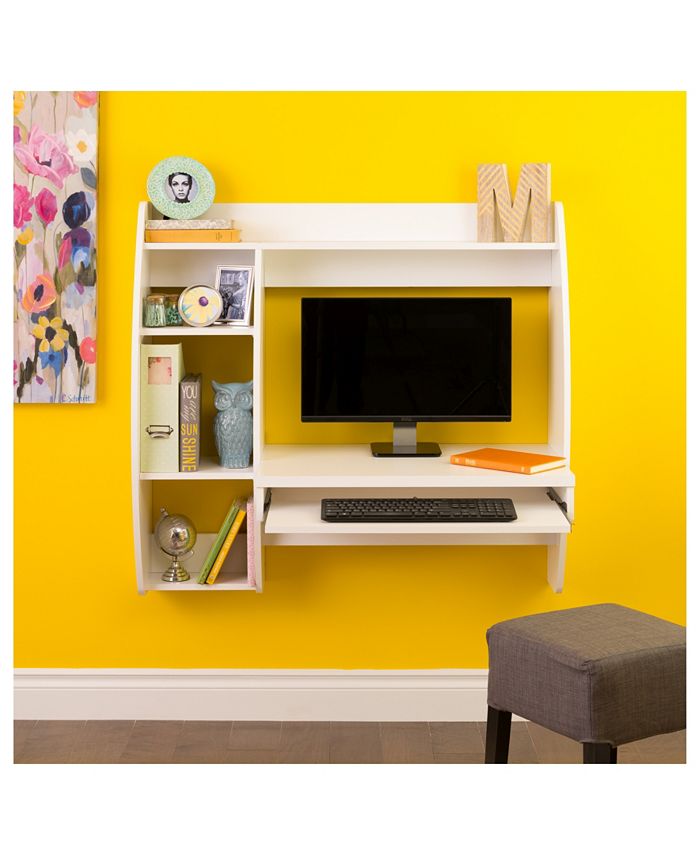 Prepac Floating Desk with Storage and Keyboard Tray Macy's