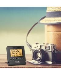 Marathon Atomic Travel Alarm Clock With Auto Back Light Feature, Calendar and Temperature