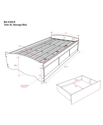 Prepac Twin Xl Mate's Platform Storage Bed with 3 Drawers