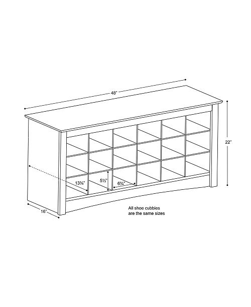 Prepac 18 Pair Shoe Storage Cubby Bench Reviews Furniture Macy S