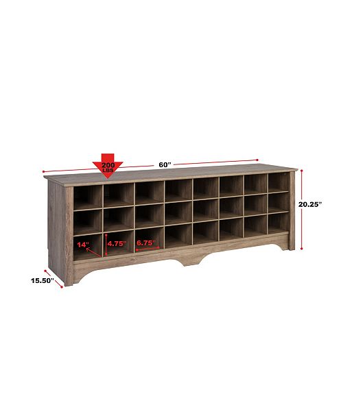Prepac 24 Pair Shoe Storage Cubby Bench Reviews Furniture Macy S