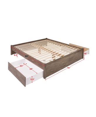 Prepac King Select 4-Post Platform Bed With 2 Drawers - Macy's