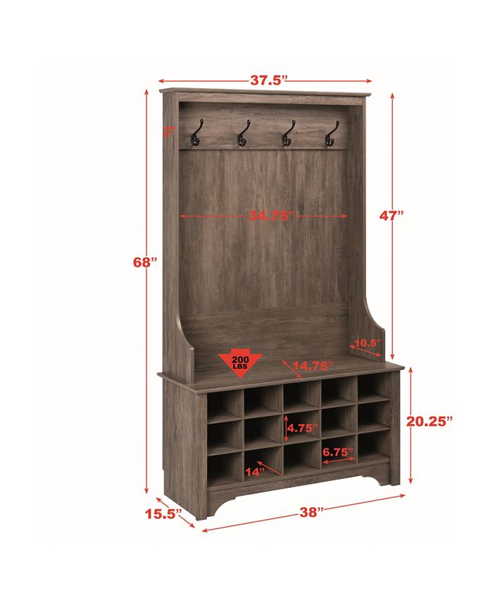 Prepac Hall Tree with Shoe Storage Macy's