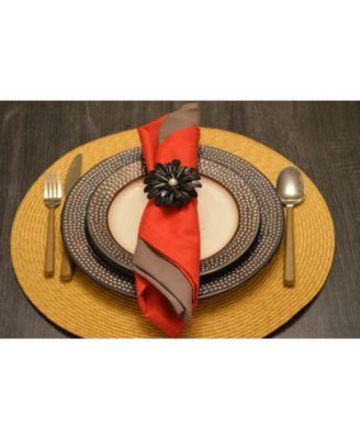 Black Pearl Flower Napkin Ring