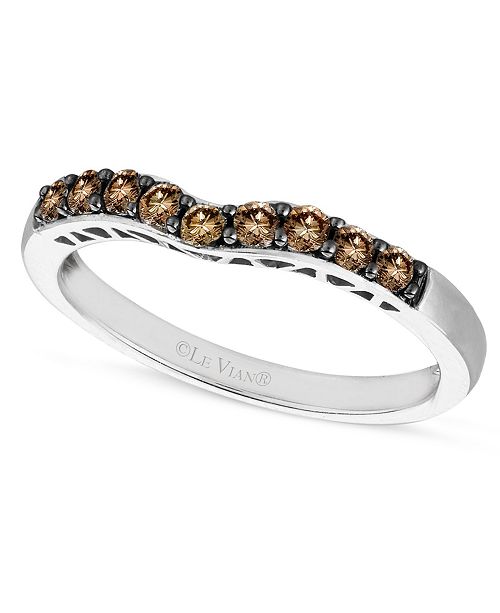 Le Vian Chocolate Diamond Wedding Band (1/3 ct. t.w.) in 14k White Gold & Reviews Rings