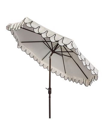Safavieh - Elegant Valance 9' Auto Tilt Umbrella, Quick Ship