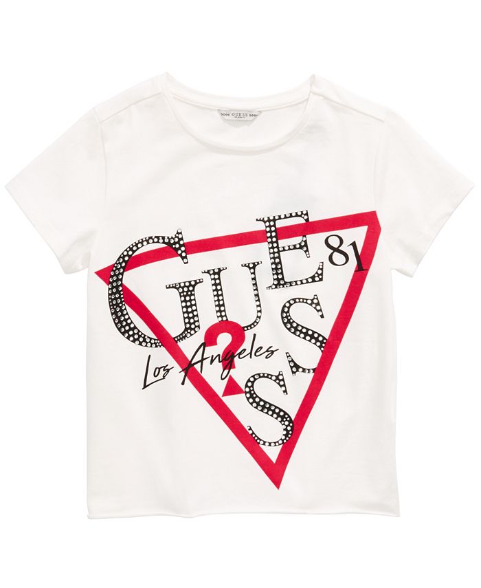 GUESS Big Girls Embellished Logo T-Shirt & Reviews - Shirts & Tops ...