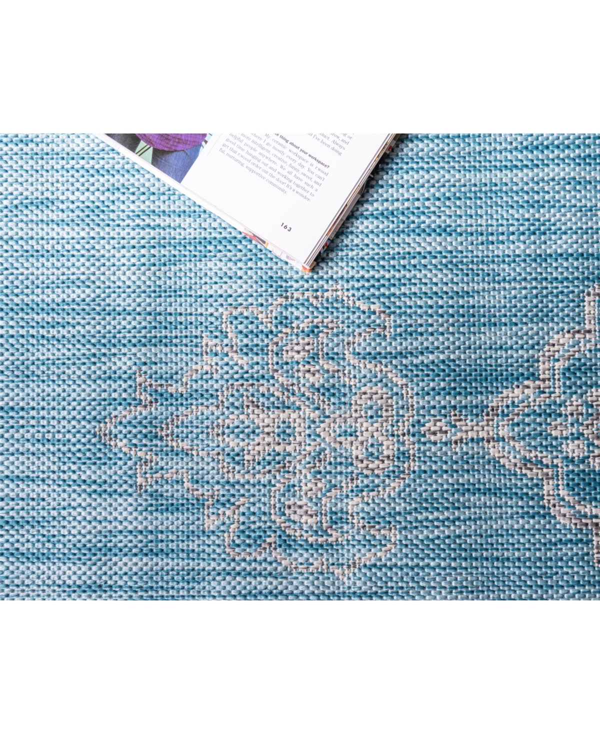 Bayshore Home Outdoor Pashio Pas8Area Rug - Light Aqua