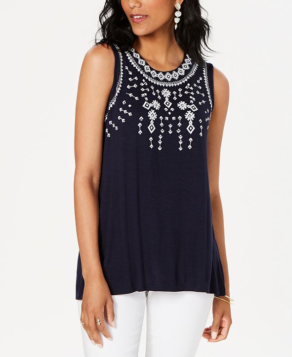 Style & Co Embellished Sleeveless Top, Created for Macy's & Reviews