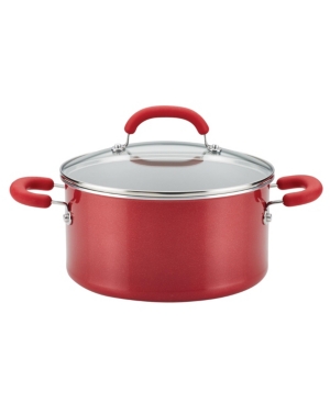 Shop Rachael Ray Create Delicious Aluminum Nonstick 6-qt. Stockpot In Red Shimmer