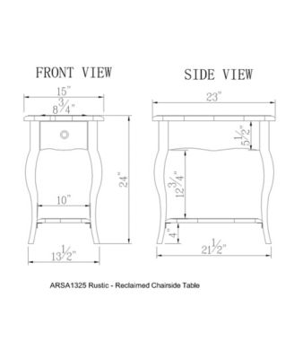 Rustic - Reclaimed Chairside Table, Driftwood