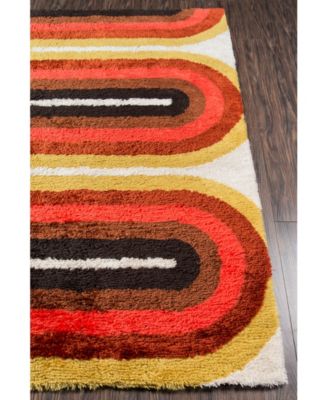 Novogratz Retro Ret-2 Red 2'3" x 7'6" Runner Area Rug