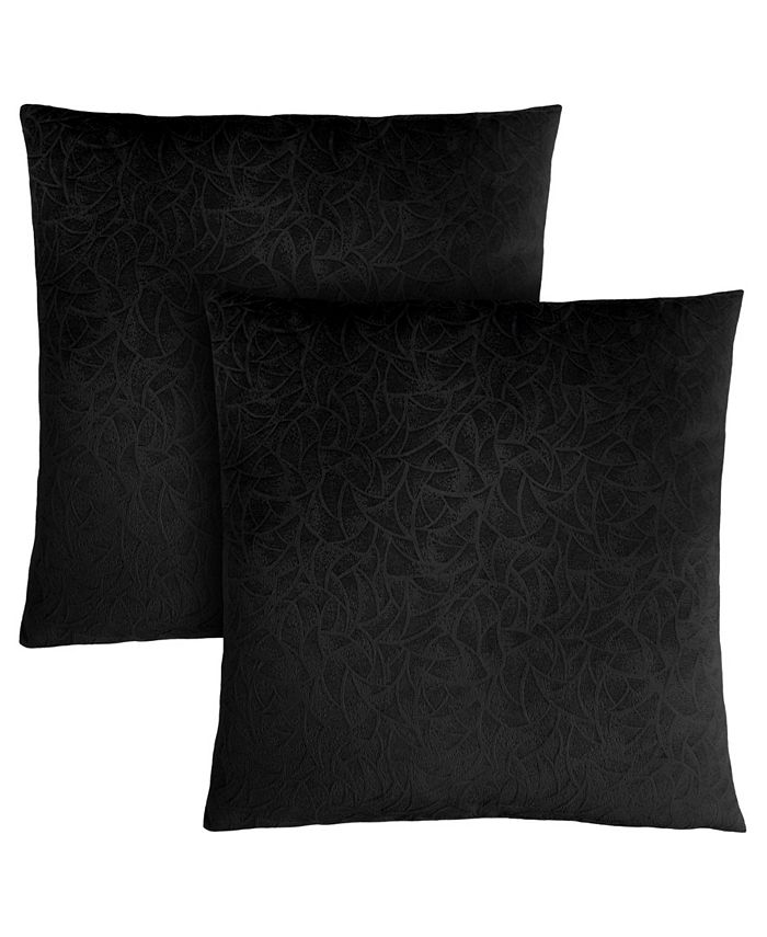 Monarch Specialties 18 x 18 Floral Velvet Pillow, Set of 2 - Dark Green