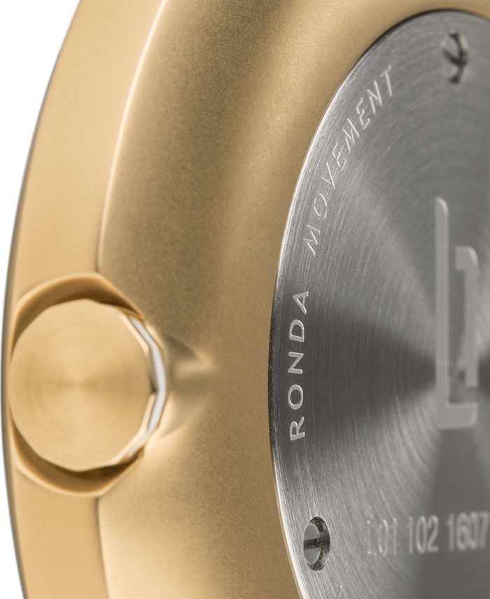 Lilienthal Berlin L1 Standard Black Dial Gold Case Leather Watch 42mm