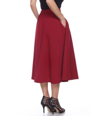 Flared Midi Skirt with Pockets