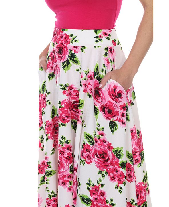 White Mark Floral Flared Midi Skirt & Reviews - Skirts - Women - Macy's