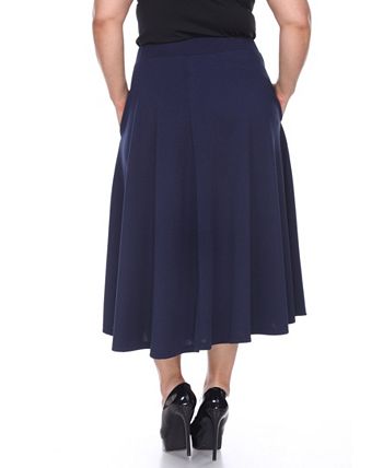 White Mark Plus Size Tasmin Flare Midi Skirt & Reviews - Skirts - Women ...