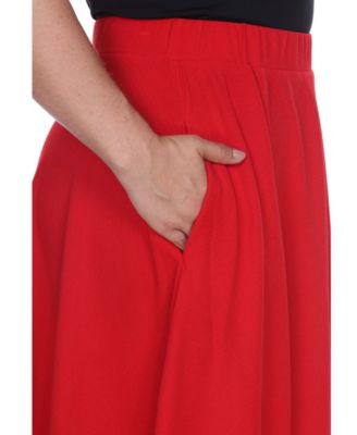 Plus Size Flared Midi Skirt