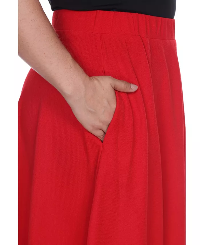 Plus Size Flared Midi Skirt - thumbnail 4