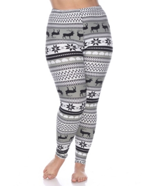 White Mark Plus Size Printed Leggings