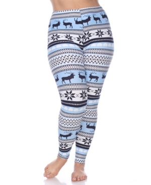White Mark Plus Size Printed Leggings