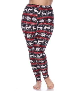 White Mark Plus Size Printed Leggings