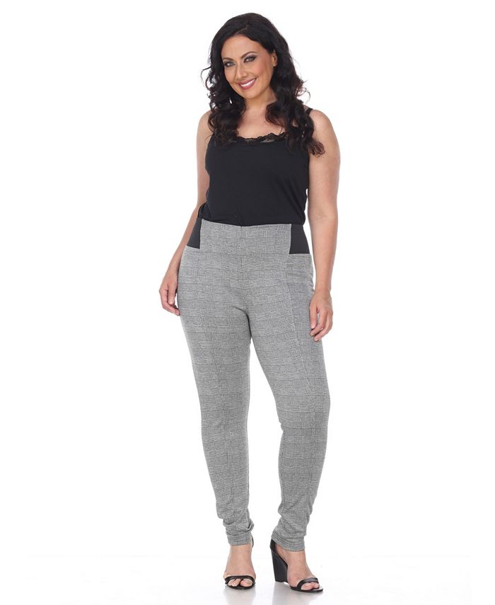 White Mark Plus Size Jacquard Slim Pants - Macy's