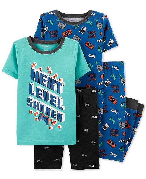 Carter S Little Big Boys 4 Pc Next Level Cotton Pajama Set Reviews Pajamas Kids Macy S
