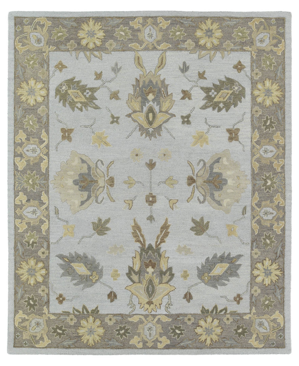 Kaleen Brooklyn Delaney-03 Silver 7'6in x 9' Area Rug - Silver