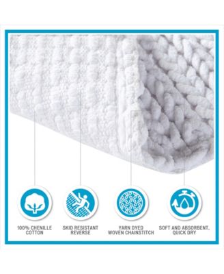Madison Park Lasso Yarn-Dyed Cotton Chenille Bath Rug, 24" x 40"