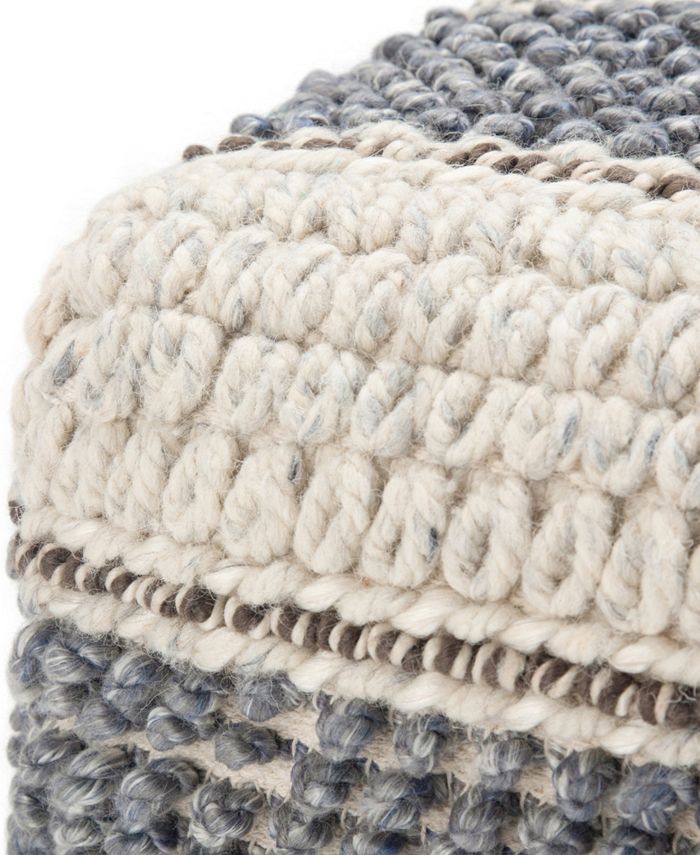 SIMPLIHOME Grady Pouf Quadrato In Tessuto Magenta E Naturale - 45,7 Cm, Riempito In Polistirolo - 2