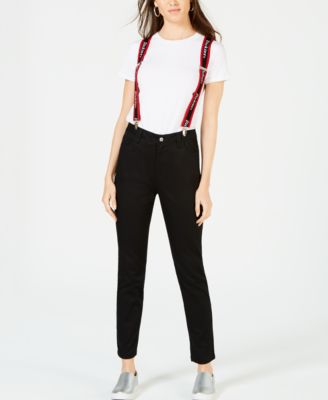 Dickies - High-Rise Skinny Jeans with Suspenders