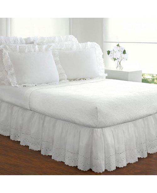 Fresh Ideas Ruffled Eyelet Queen Bed Skirt & Reviews Sheets