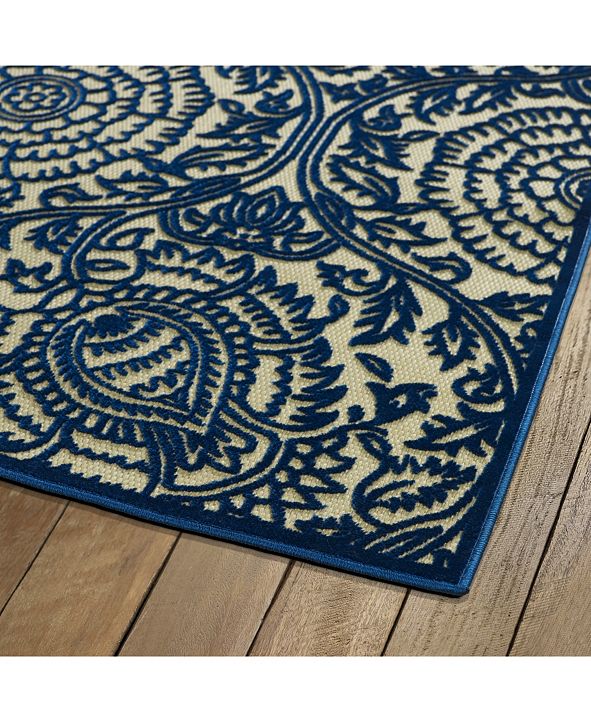 Kaleen A Breath of Fresh Air FSR102-22 Navy 2&#39;1&quot; x 4&#39; Area Rug & Reviews - Furniture - Macy&#39;s