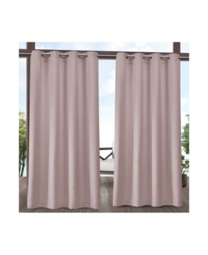 Exclusive Home Delano Heavyweight Textured Indoor/outdoor Grommet Top Curtain Panel Pair, 54" X 84" In Pink